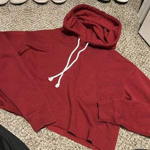 maroon cropped hoodie